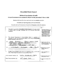 Notice of Conclusion of Audit