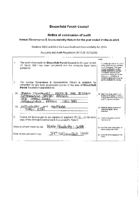 Notice of Conclusion of Audit