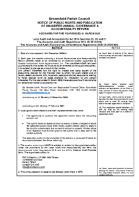 Notice of public rights and publication of unaudited annual governance and accountability return (including instructions about what you do about them)