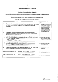 Notice of conclusion of audit23