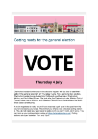 Getting ready for the general election