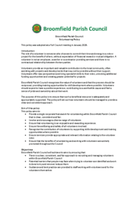 Volunteer policy (ongoing)