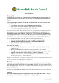 Biodiversity policy (ongoing)