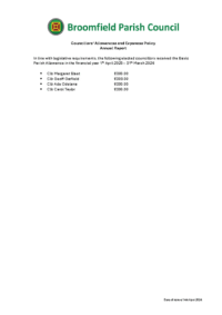 Councillor allowance payments 2025-2026
