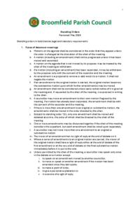 Standing orders 2026 approved May 2026