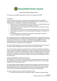 Information and data protection policy 2026