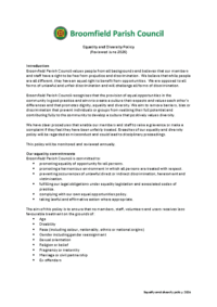 Equality and diversity policy 2026