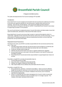 Bring your own device policy (ongoing)