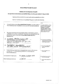 Conclusion of audit 2025-2026